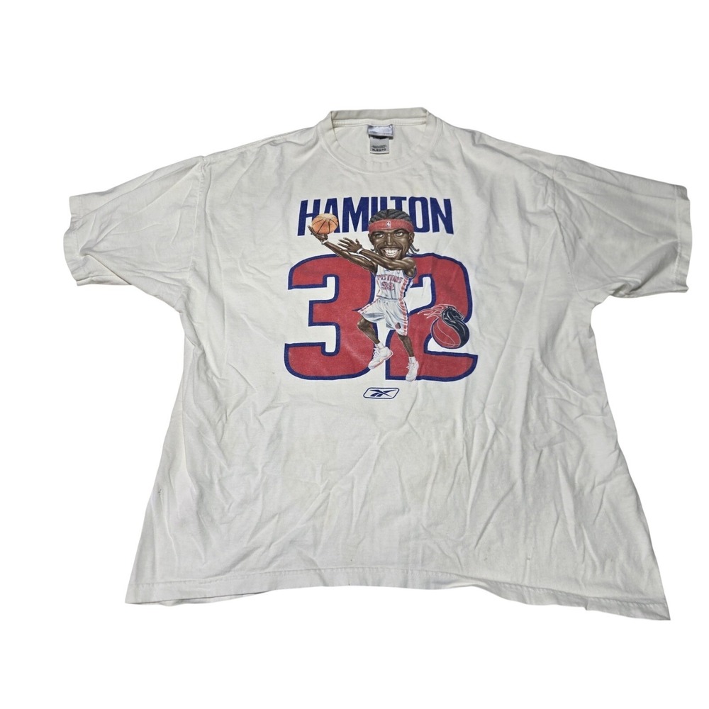 Vintage Detroit Pistons‎ T-Shirt Richard RIP Hamilton Caricature XL Reebok